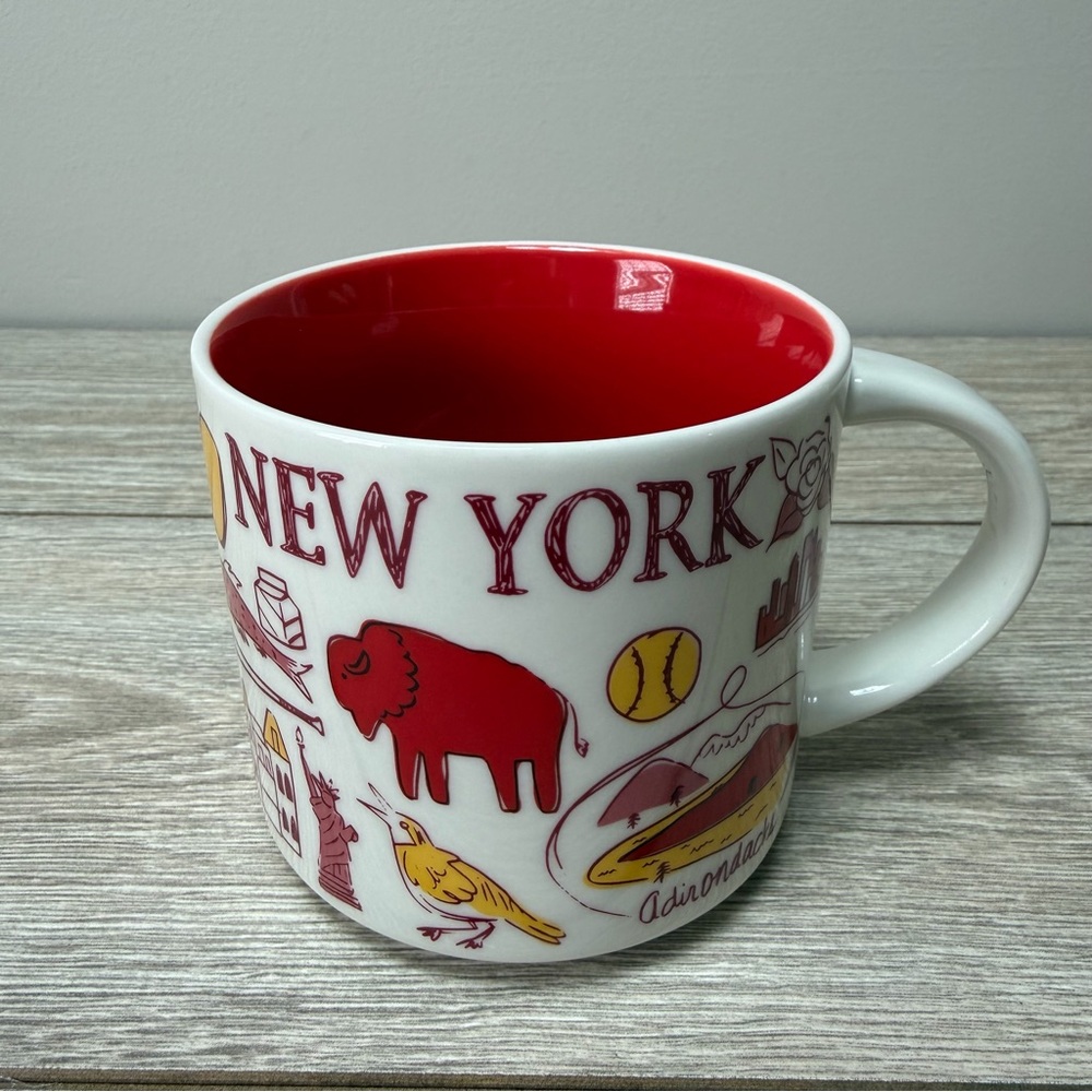Starbucks Been There Series Red White Yellow New York Coffee Tea Mug 2017 NYC